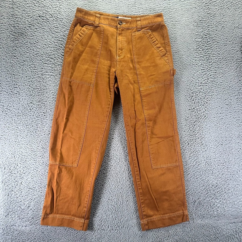 Old Navy Pant Womens 10 Brown Cotton Twill Carpenter Straight Utility Workwear